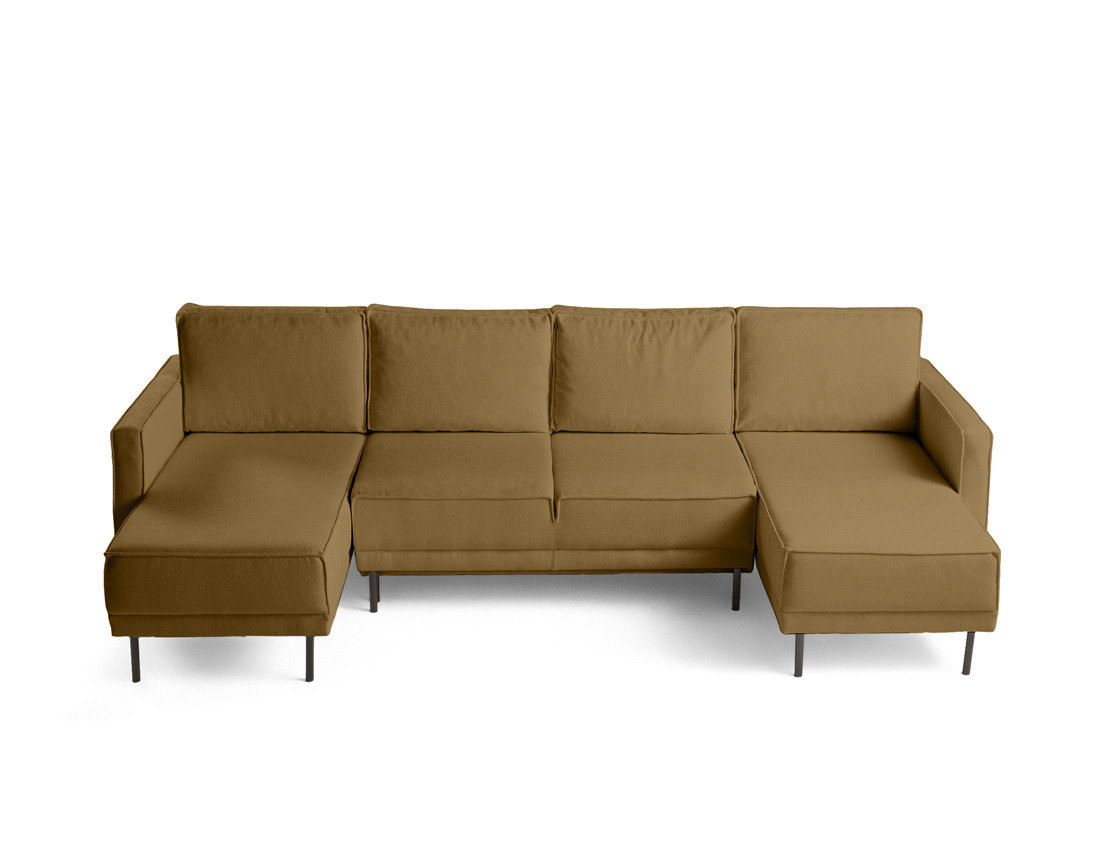 Canapé panoramique en U convertible avec coffre en tissu Charlie