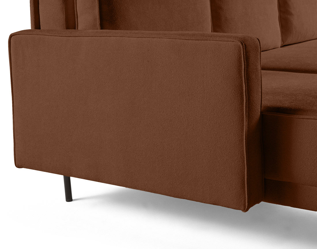 Canapé panoramique en U convertible avec coffre en tissu Charlie