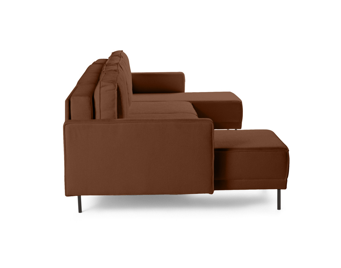 Canapé panoramique en U convertible avec coffre en tissu Charlie