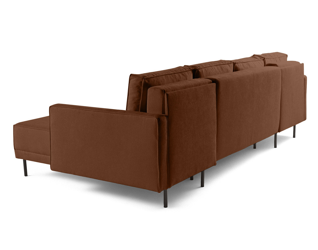 Canapé panoramique en U convertible avec coffre en tissu Charlie