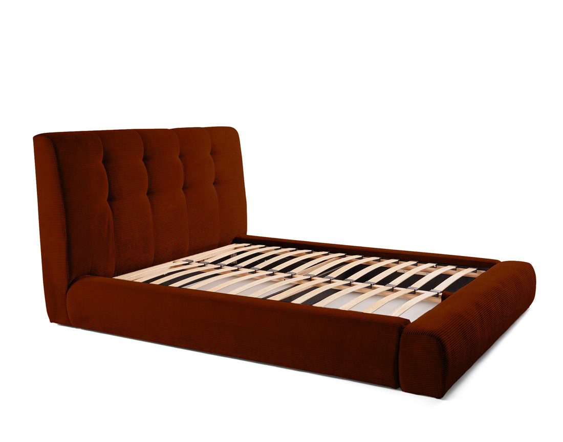 Lit coffre 160x200 cm en velours côtelé sommier inclus Onyx Lit coffre 160x200 cm en velours côtelé sommier inclus Onyx