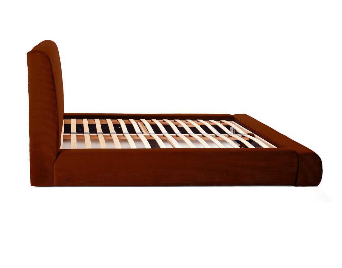 Lit coffre 160x200 cm en velours côtelé sommier inclus Onyx Lit coffre 160x200 cm en velours côtelé sommier inclus Onyx