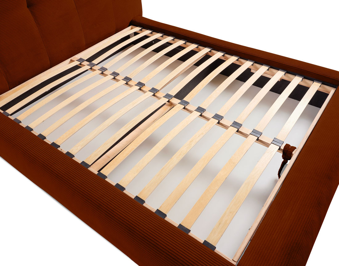 Lit coffre 160x200 cm en velours côtelé sommier inclus Onyx Lit coffre 160x200 cm en velours côtelé sommier inclus Onyx