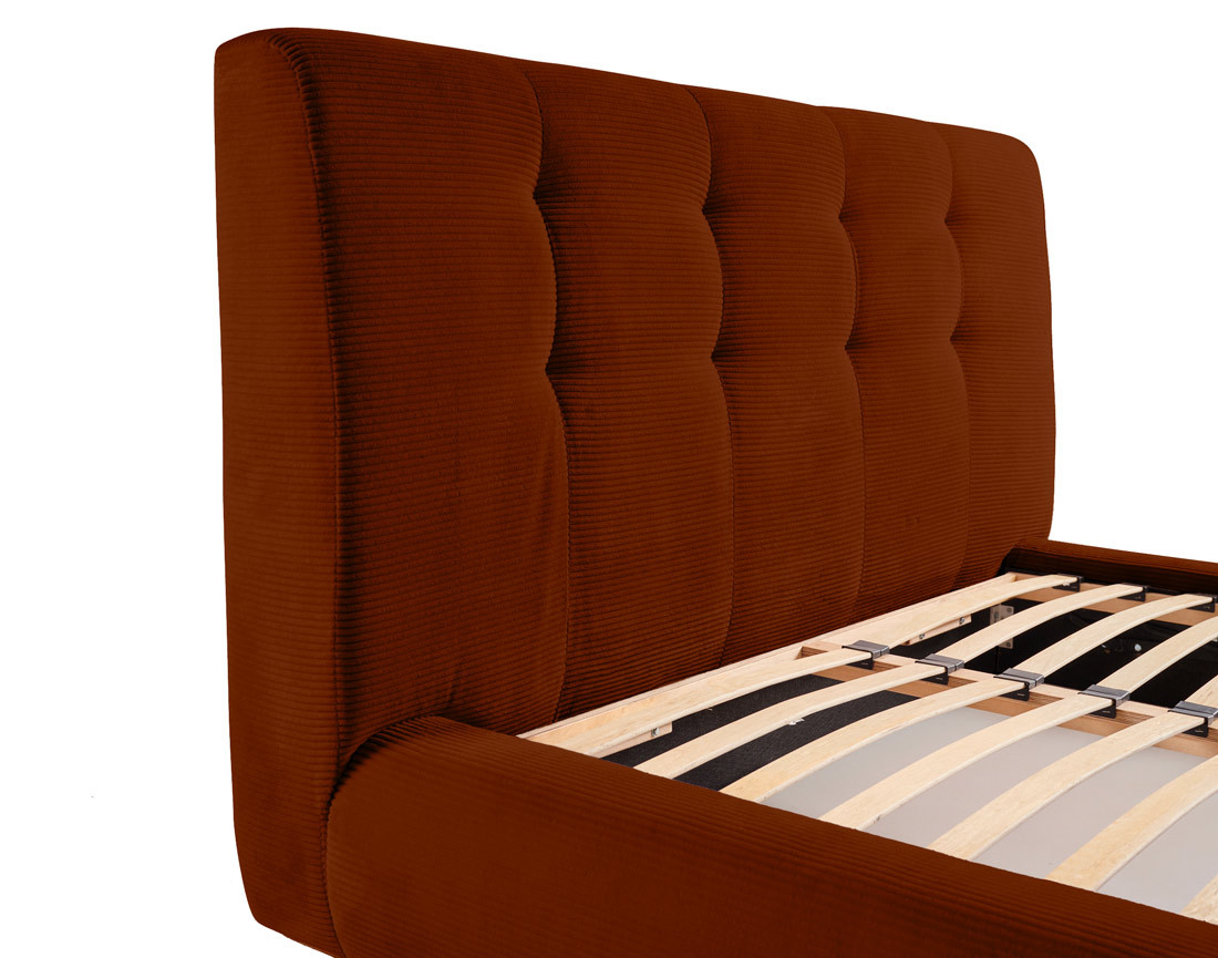 Lit coffre 160x200 cm en velours côtelé sommier inclus Onyx Lit coffre 160x200 cm en velours côtelé sommier inclus Onyx