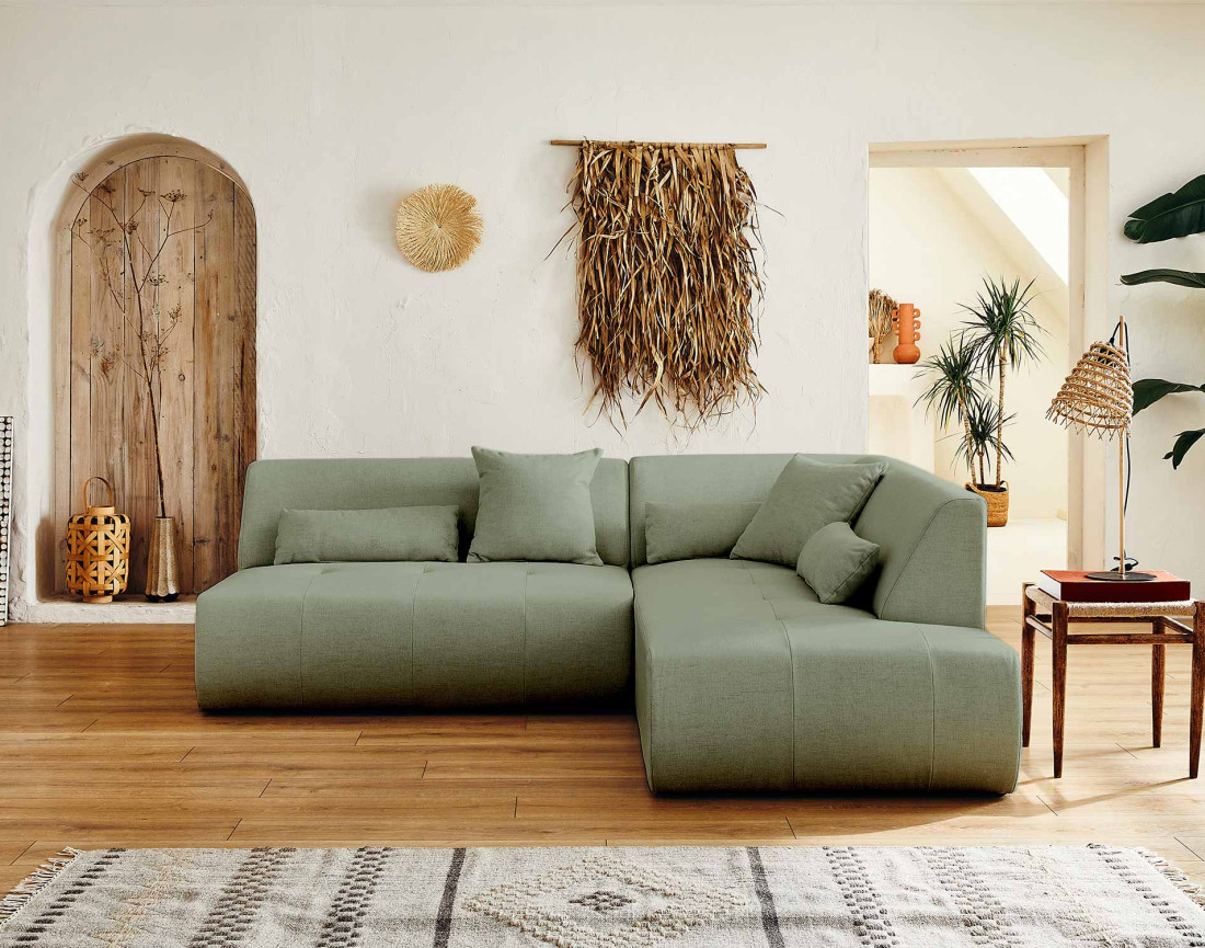 Canapé modulable d'angle droit 5 places - en tissu - Onyx