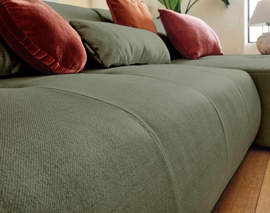 Canapé modulable d'angle droit 5 places - en tissu - Onyx