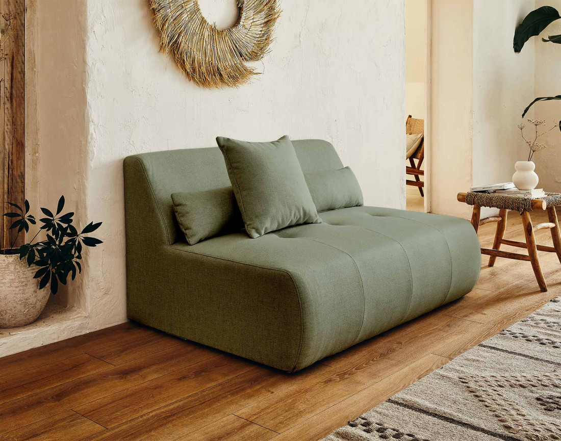 Canapé modulable d'angle droit 5 places - en tissu - Onyx