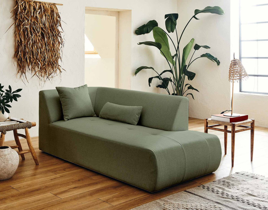 Canapé modulable d'angle droit 5 places - en tissu - Onyx