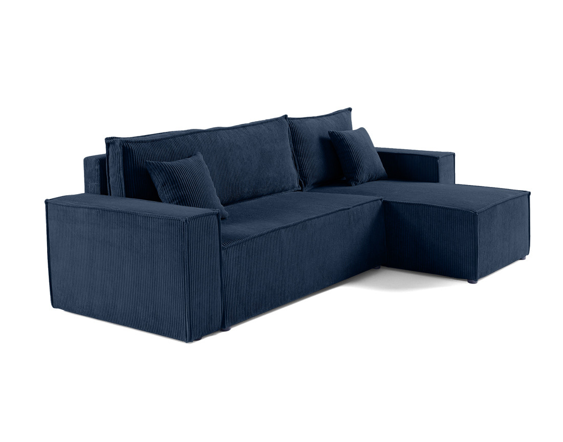 Canapé d'angle réversible 4 places - convertible avec coffre - en velours côtelé - Cezanne