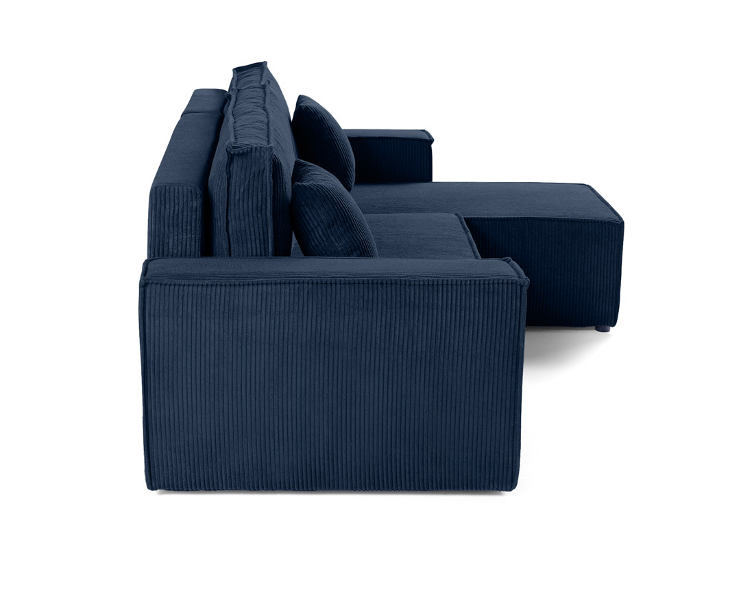 Canapé d'angle réversible 4 places - convertible avec coffre - en velours côtelé - Cezanne