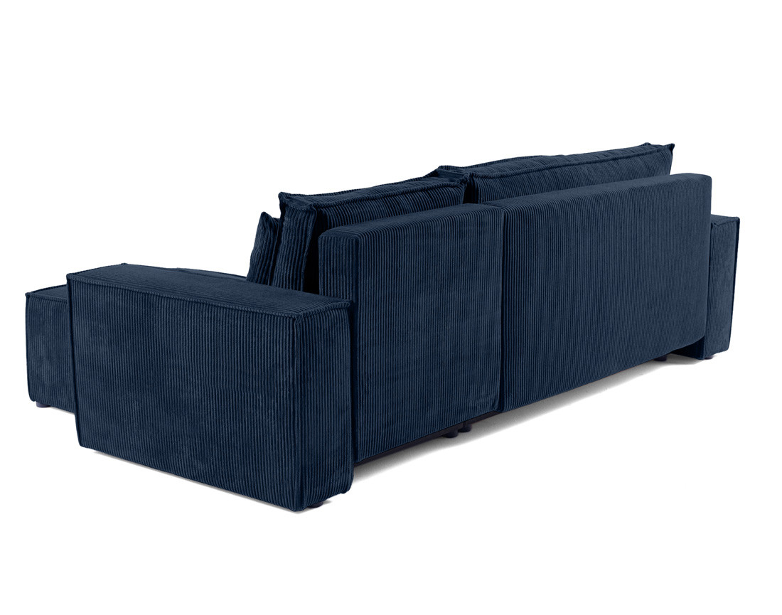 Canapé d'angle réversible 4 places - convertible avec coffre - en velours côtelé - Cezanne