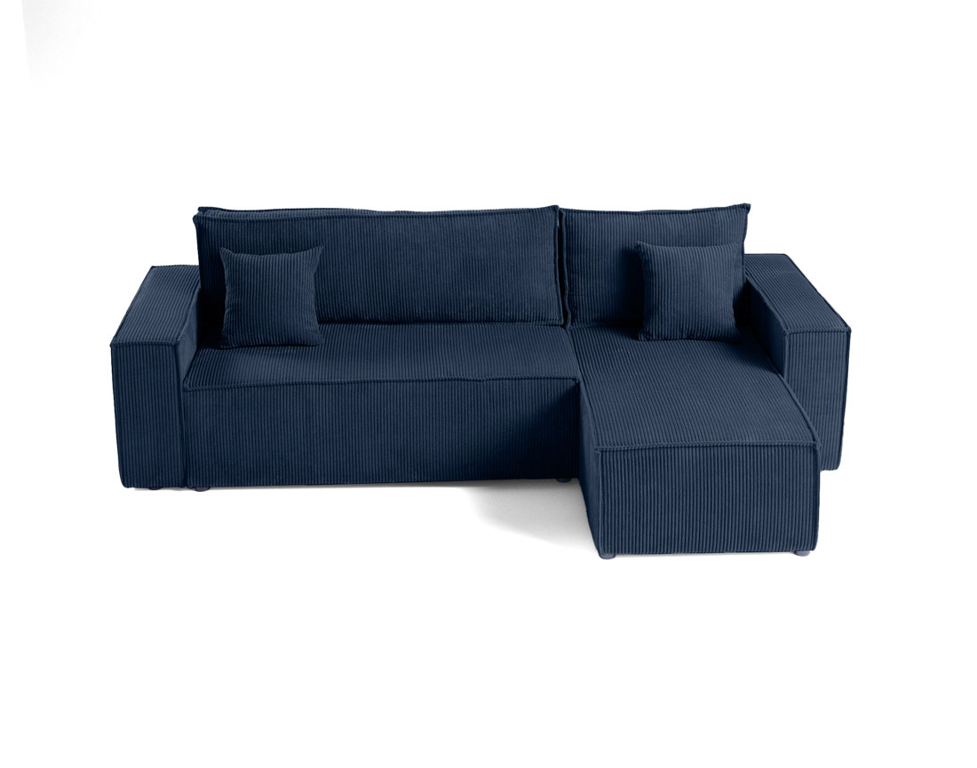 Canapé d'angle réversible 4 places - convertible avec coffre - en velours côtelé - Cezanne