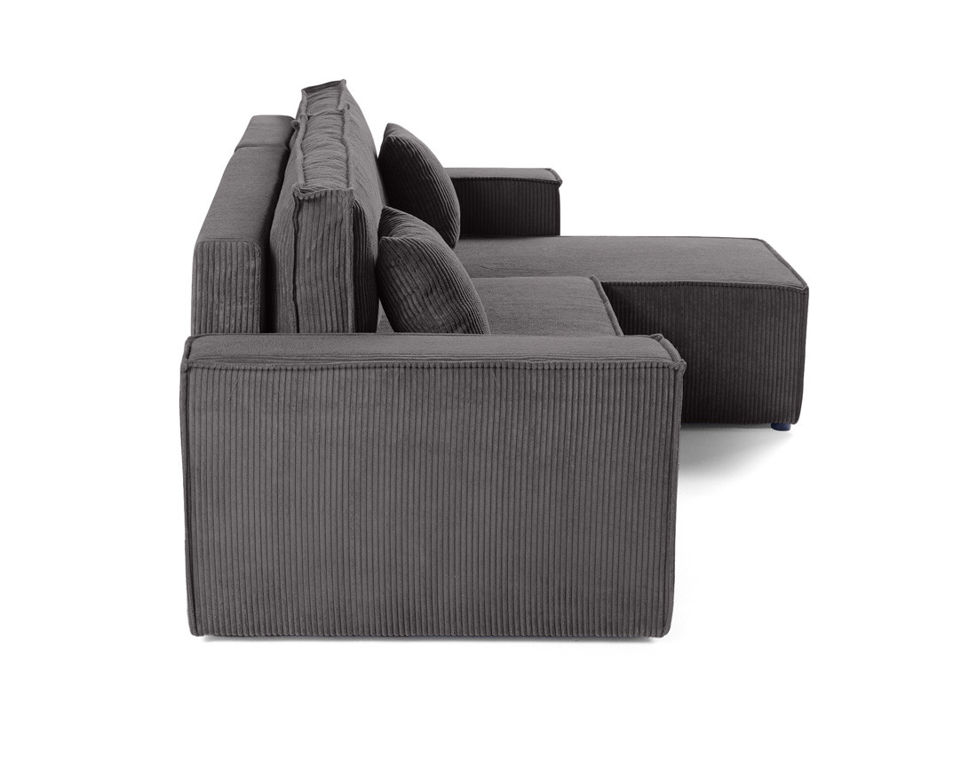 Canapé d'angle réversible 4 places - convertible avec coffre - en velours côtelé - Cezanne