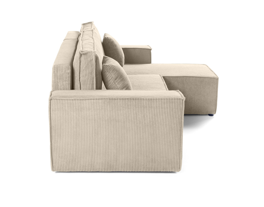 Canapé d'angle réversible 4 places - convertible avec coffre - en velours côtelé - Cezanne Canapé d'angle réversible 4 places - convertible avec coffre - en velours côtelé - Cezanne