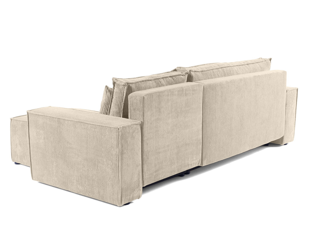 Canapé d'angle réversible 4 places - convertible avec coffre - en velours côtelé - Cezanne Canapé d'angle réversible 4 places - convertible avec coffre - en velours côtelé - Cezanne