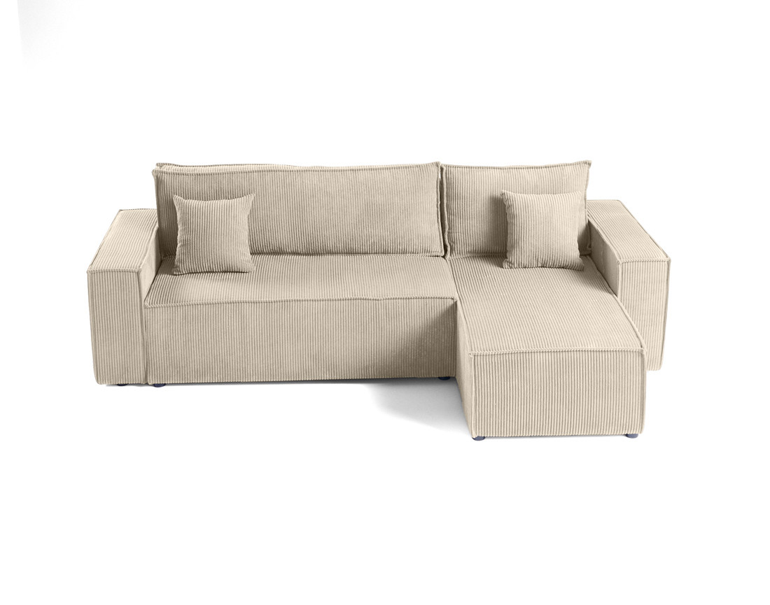 Canapé d'angle réversible 4 places - convertible avec coffre - en velours côtelé - Cezanne Canapé d'angle réversible 4 places - convertible avec coffre - en velours côtelé - Cezanne