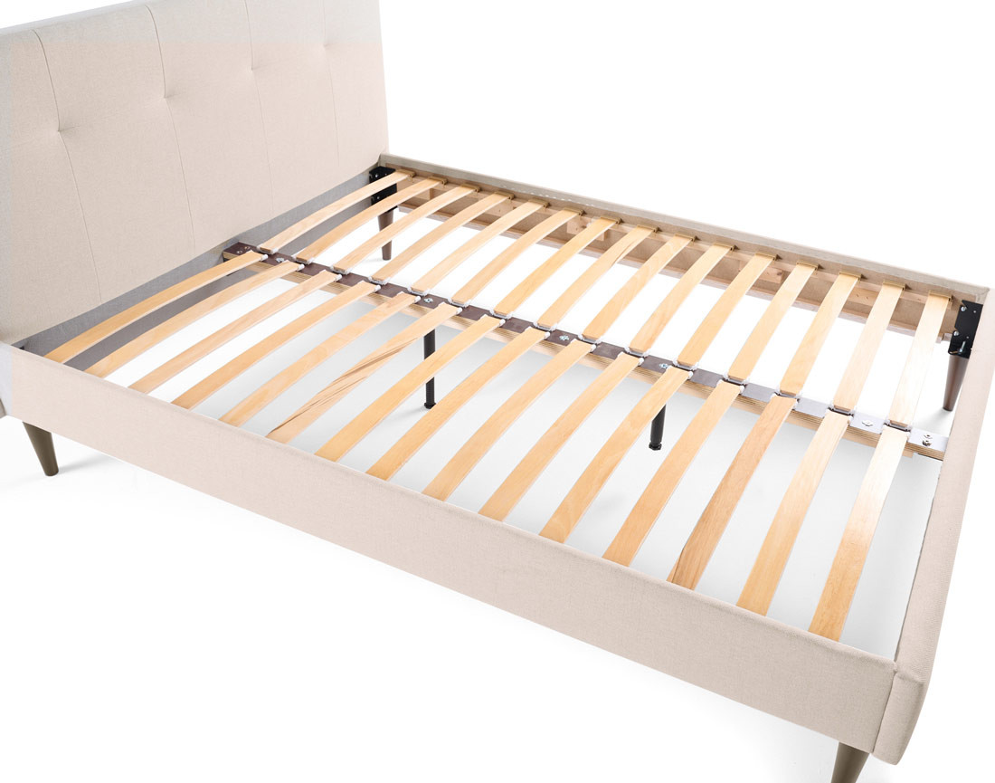 Lit 160x200 cm avec sommier inclus en tissu Monet