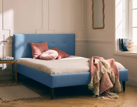 Lit 160x200 cm avec sommier inclus en tissu Monet