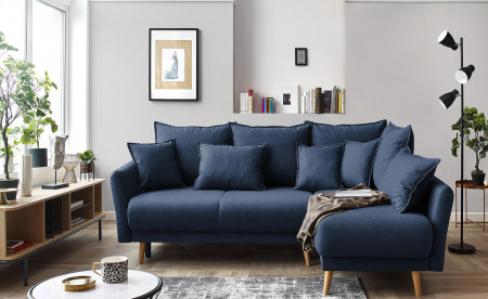 BOBOCHIC MIA - Canapé d'angle convertible scandinave - avec coffre - 4 places - Droit BOBOCHIC MIA - Canapé d'angle convertible scandinave - avec coffre - 4 places - Droit