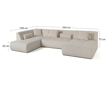 Canapé panoramique modulable d'angle gauche 7 places Onyx - Best Mobilier