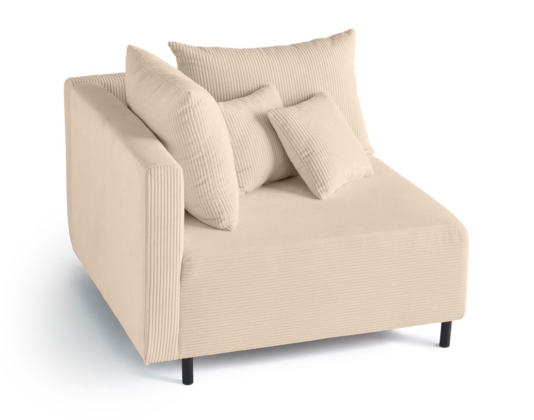 Edinburg - module d'assise d'angle gauche - en velours côtelé Lisa Design Edinburg - module d'assise d'angle gauche - en velours côtelé Lisa Design
