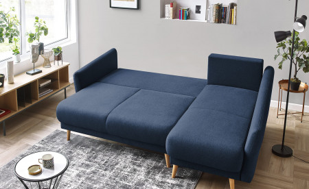 BOBOCHIC MIA - Canapé d'angle convertible scandinave - avec coffre - 4 places - Droit BOBOCHIC MIA - Canapé d'angle convertible scandinave - avec coffre - 4 places - Droit