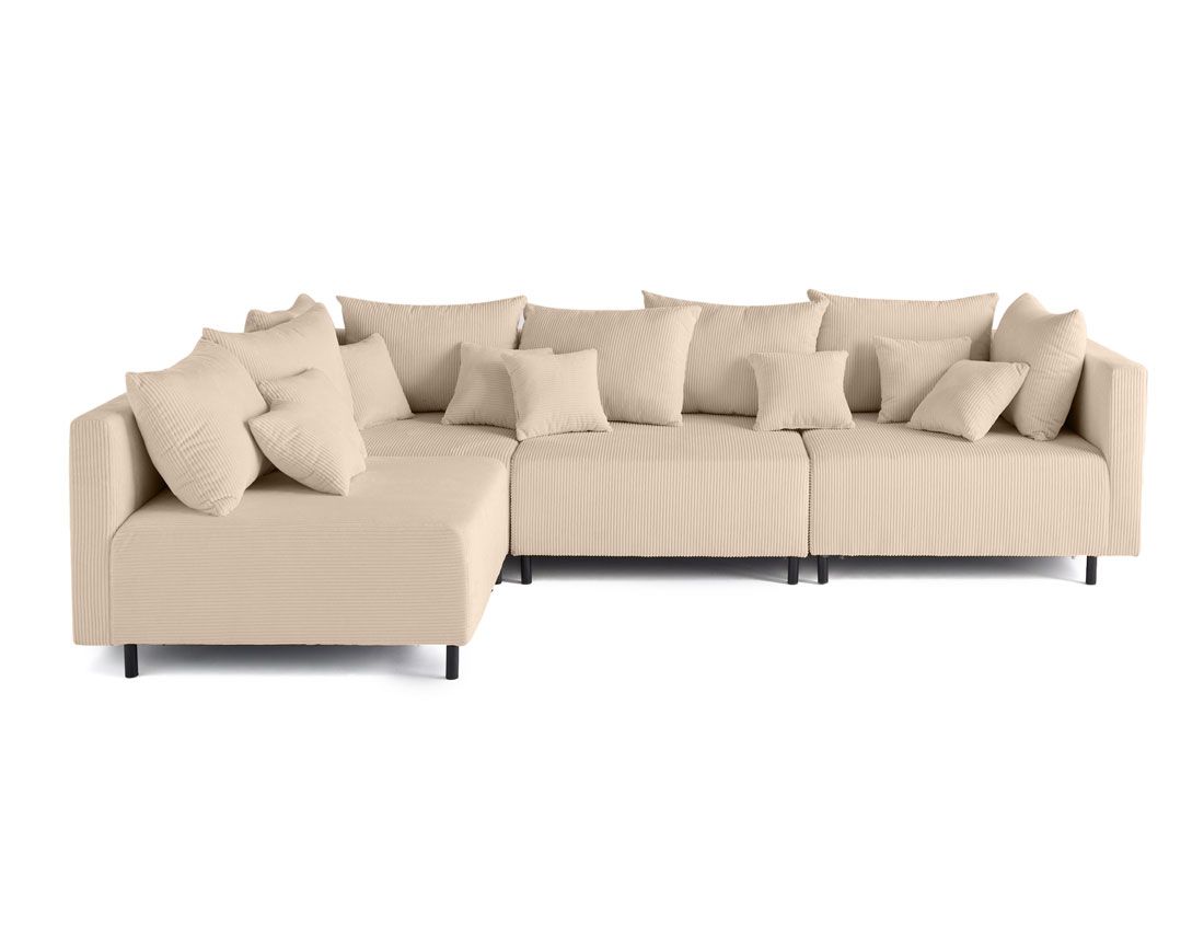 Edinburg - canapé modulable d'angle réversible 4 places - en velours côtelé Lisa Design