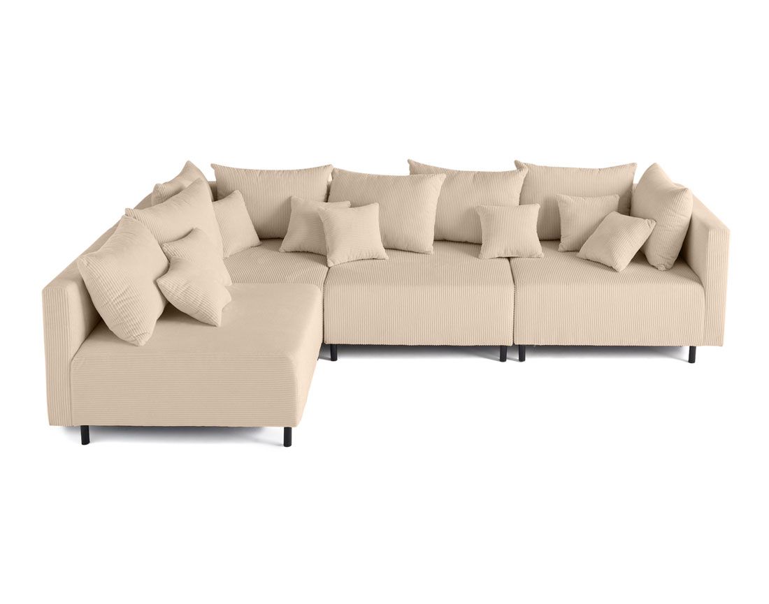 Edinburg - canapé modulable d'angle réversible 4 places - en velours côtelé Lisa Design