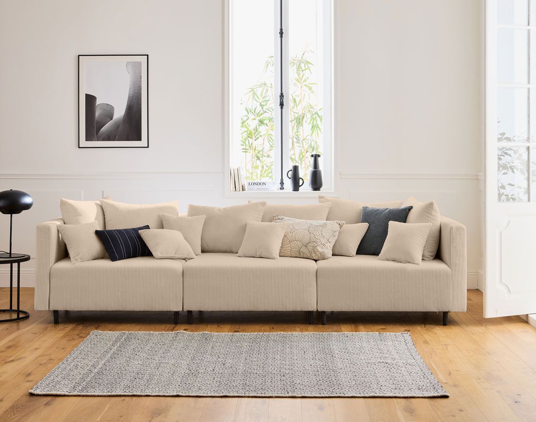 Edinburg - canapé modulable 3 places - velours côtelé Lisa Design