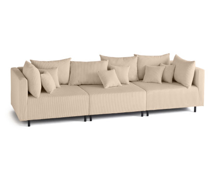 Canapé modulable 3 places en velours côtelé Edinburg