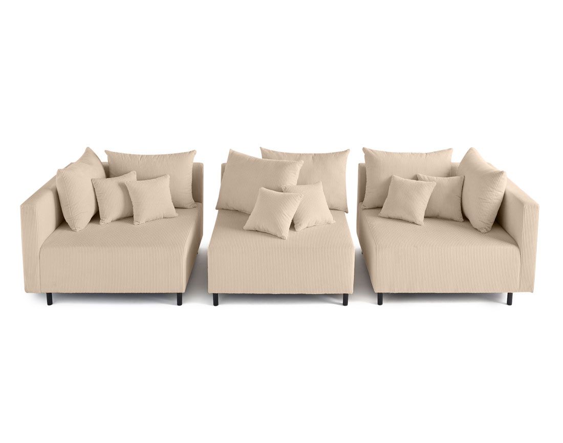 Edinburg - canapé modulable 3 places - velours côtelé Lisa Design