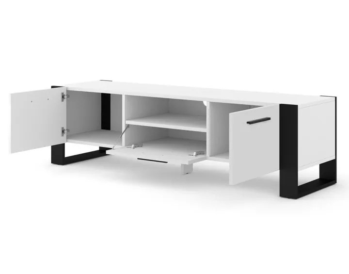 Meuble TV blanc et noir 160 cm Donnely