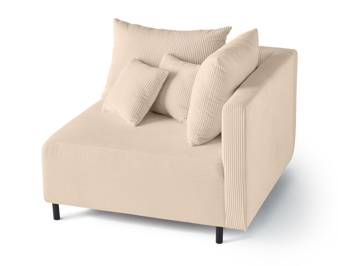 Module d'assise d'angle réversible en velours côtelé Edinburg - droit Module d'assise d'angle réversible en velours côtelé Edinburg - droit