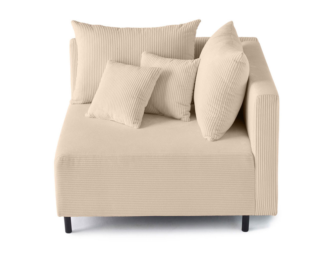 Module d'assise d'angle réversible en velours côtelé Edinburg - droit Module d'assise d'angle réversible en velours côtelé Edinburg - droit