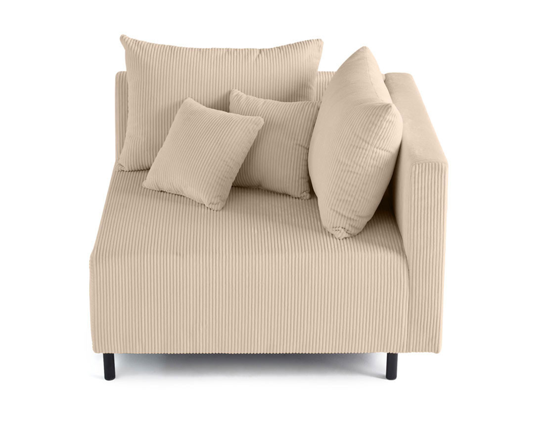 Module d'assise d'angle réversible en velours côtelé Edinburg - droit Module d'assise d'angle réversible en velours côtelé Edinburg - droit