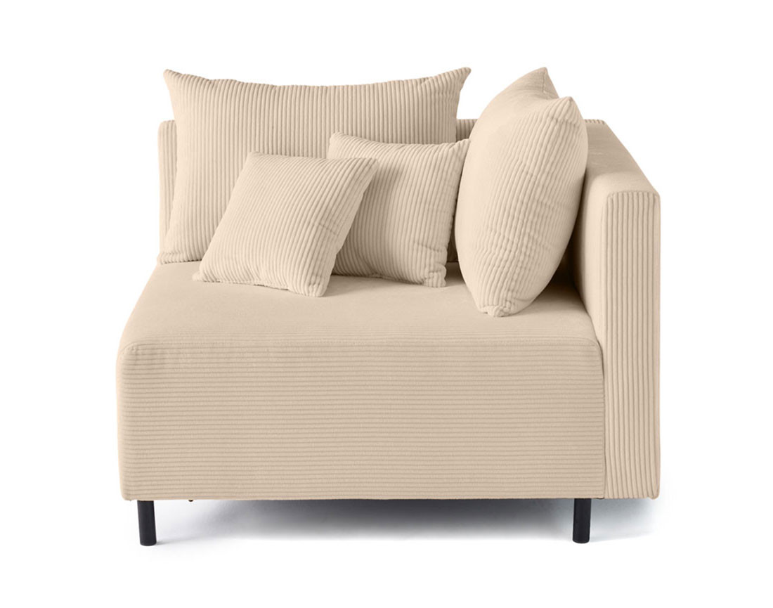 Module d'assise d'angle réversible en velours côtelé Edinburg - droit Module d'assise d'angle réversible en velours côtelé Edinburg - droit