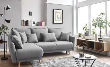 BOBOCHIC MIA - Canapé d'angle convertible scandinave - avec coffre - 4 places - Gauche BOBOCHIC MIA - Canapé d'angle convertible scandinave - avec coffre - 4 places - Gauche