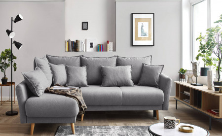 BOBOCHIC MIA - Canapé d'angle convertible scandinave - avec coffre - 4 places - Gauche BOBOCHIC MIA - Canapé d'angle convertible scandinave - avec coffre - 4 places - Gauche