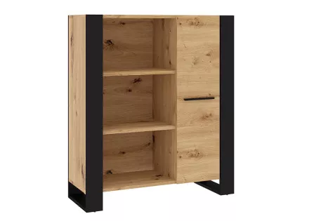 Buffet haut bois et noir 110 cm Donnely