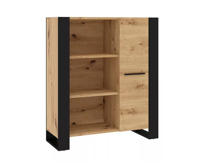 Buffet haut bois et noir 110 cm Donnely