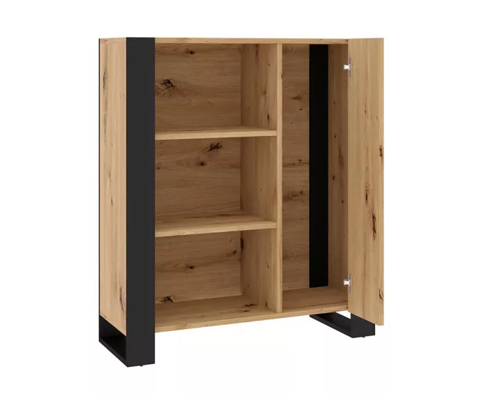 Buffet haut bois et noir 110 cm Donnely