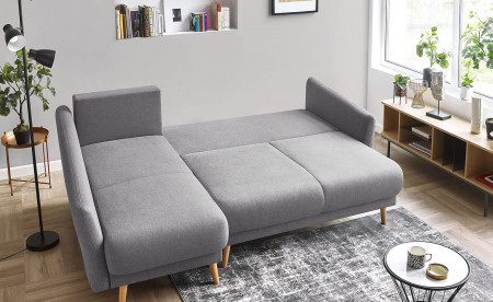 BOBOCHIC MIA - Canapé d'angle convertible scandinave - avec coffre - 4 places - Gauche BOBOCHIC MIA - Canapé d'angle convertible scandinave - avec coffre - 4 places - Gauche