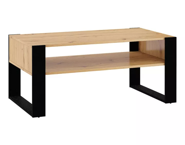 Table basse bois et noir 110 cm Donnely