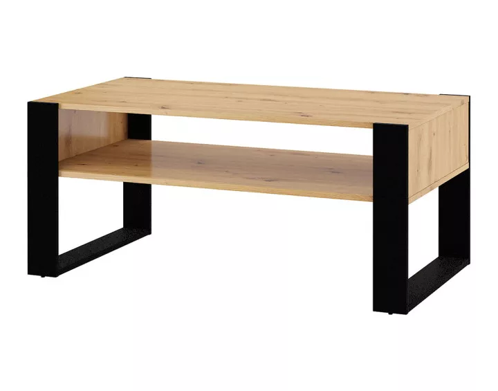 Table basse bois et noir 110 cm Donnely