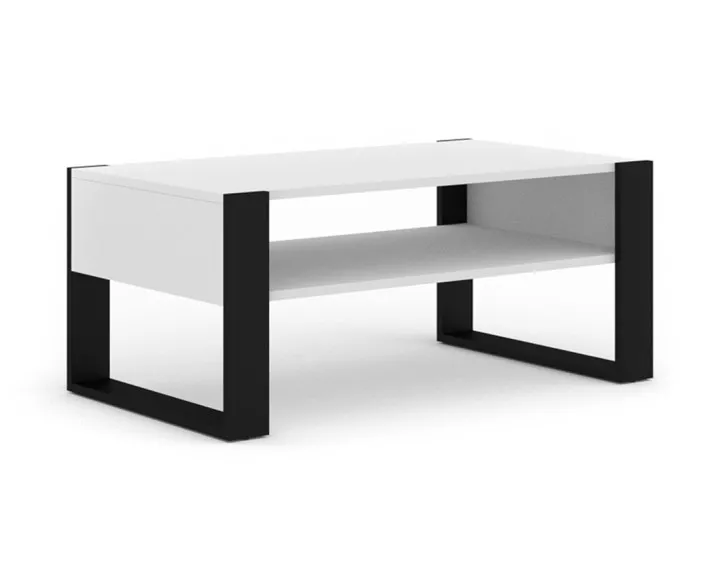 Table basse blanc et noir 110 cm Donnely