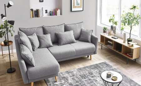 BOBOCHIC MIA - Canapé d'angle convertible scandinave - avec coffre - 4 places - Gauche BOBOCHIC MIA - Canapé d'angle convertible scandinave - avec coffre - 4 places - Gauche