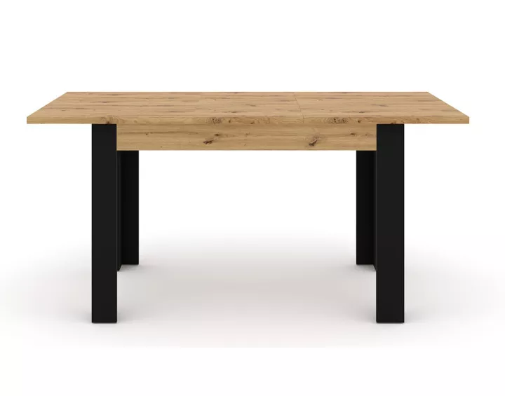 Table à manger extensible bois et noir 120 à 160 cm Donnely