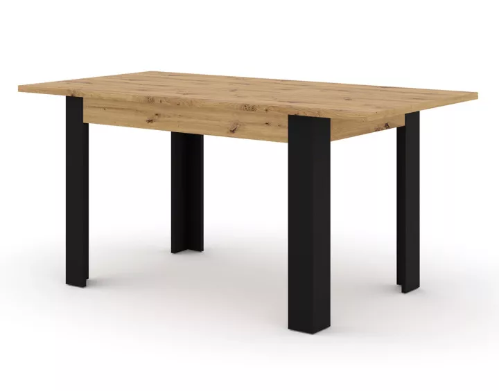 Table à manger extensible bois et noir 120 à 160 cm Donnely