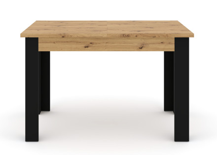 Table à manger extensible bois et noir 120 à 160 cm Donnely