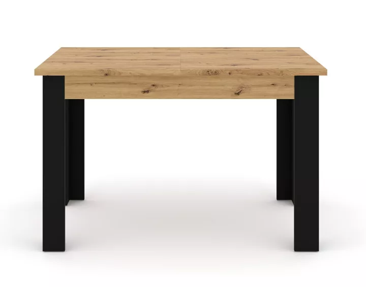 Table à manger extensible bois et noir 120 à 160 cm Donnely